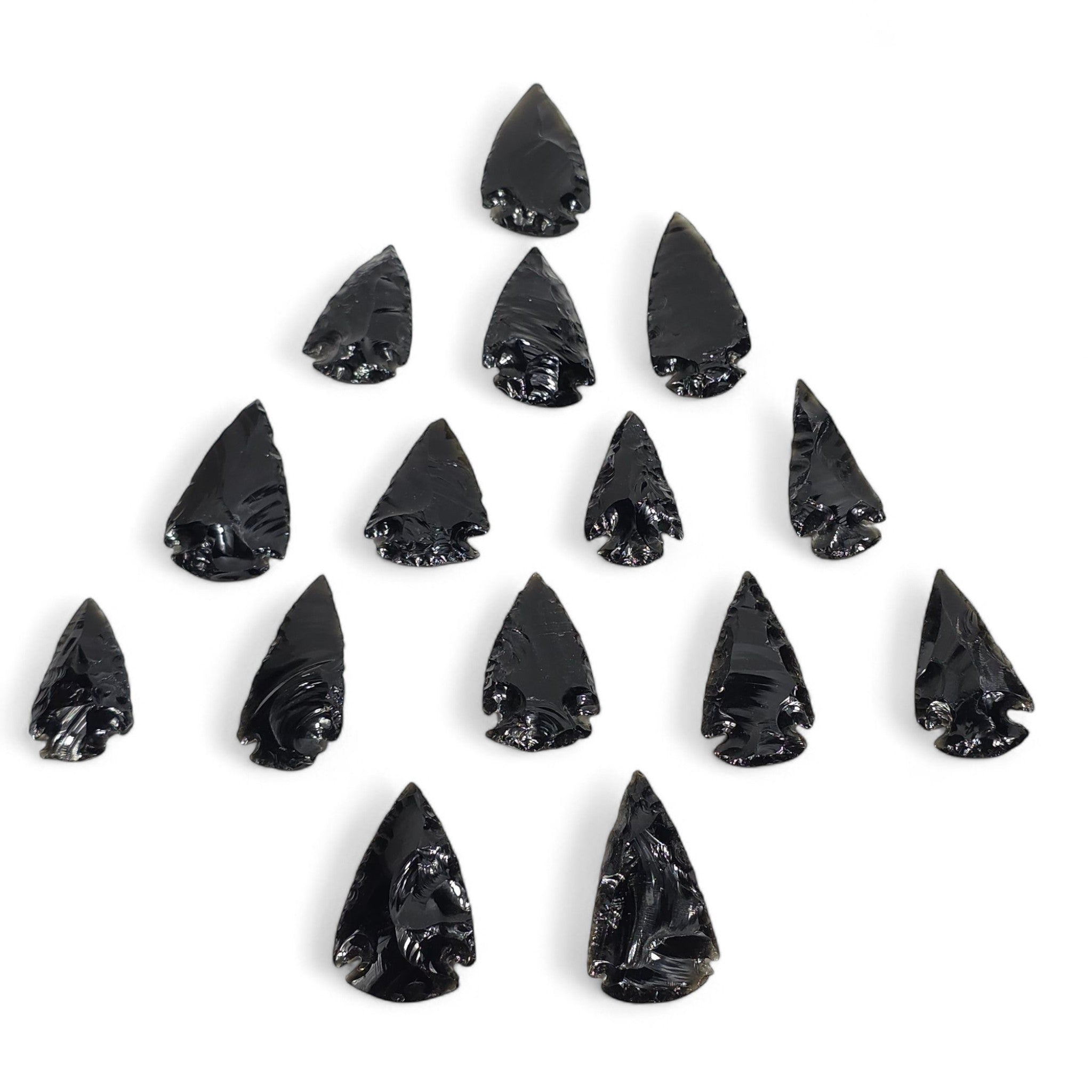 Pointes de flèche en cristal d'obsidienne acajou, pierre naturelle sur