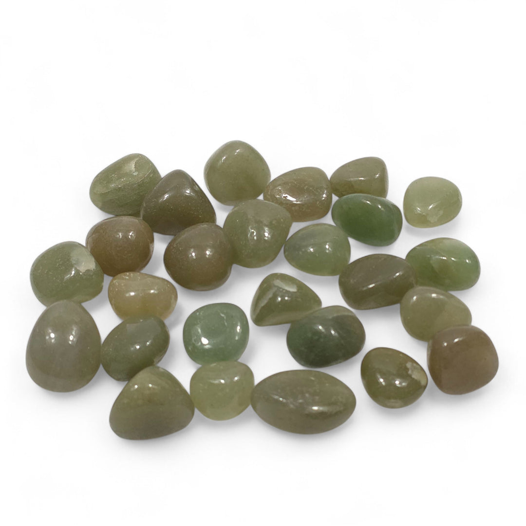Aventurine verte polie de l’Inde, pierre naturelle du cœur favorisant la paix intérieure et la confiance.