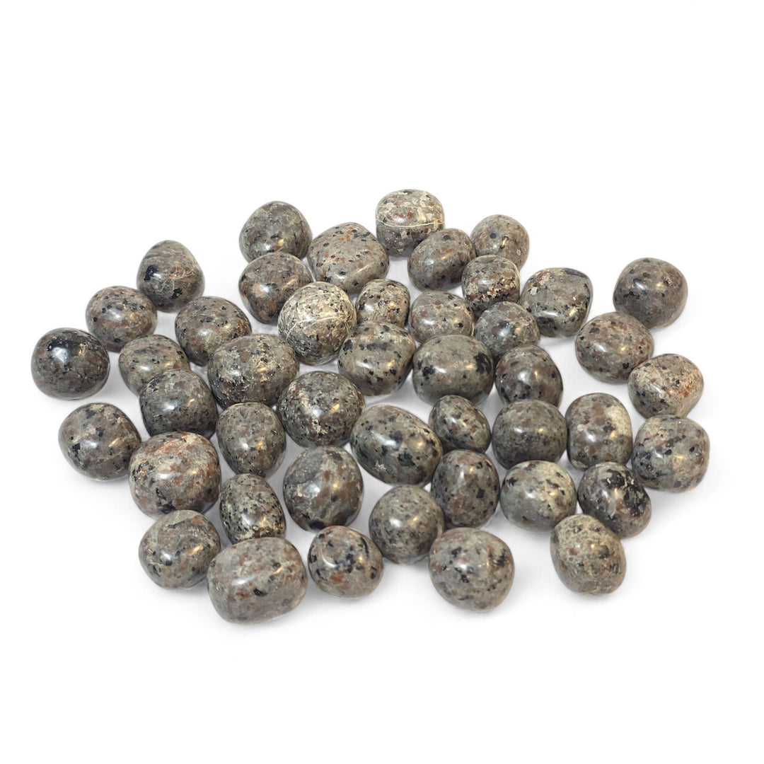 Yooperlite roulée, pierre énergétique de la gorge, du troisième œil et du feu intérieur, révélant sa douceur, sa lumière intérieure et son énergie bienveillante.